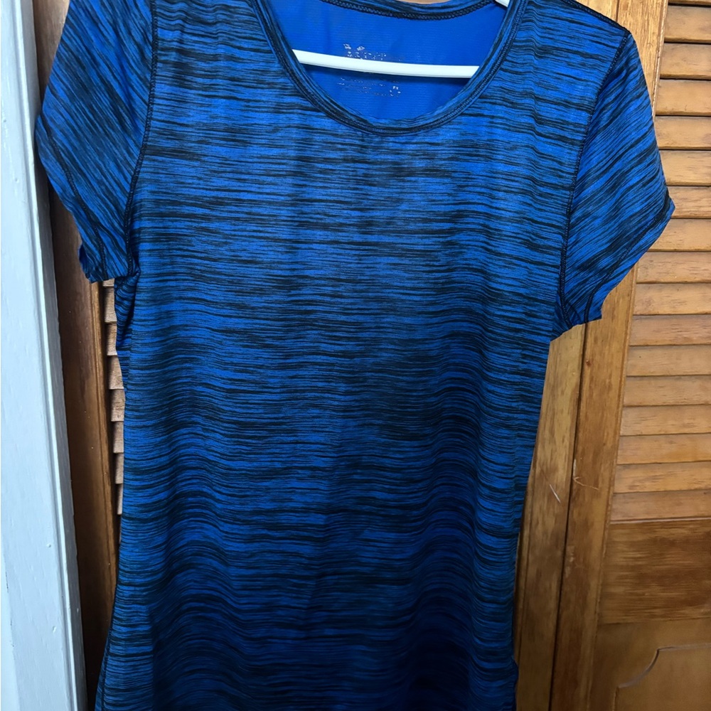 SET Active Blue and Black Striped Short Sleeve Tee